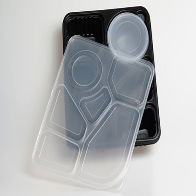 take away plastic black PP food container